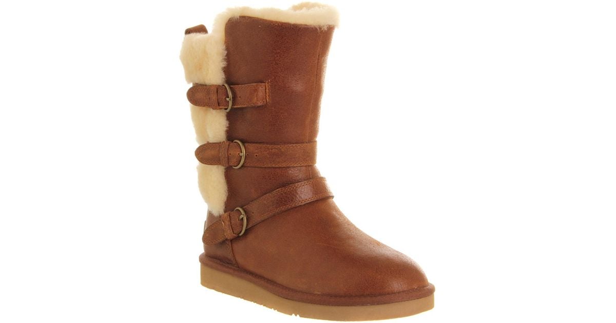 ugg leather buckle boots