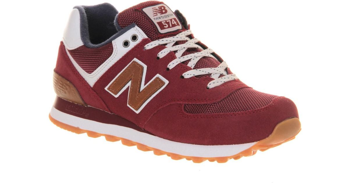 New Balance Suede M574 in Maroon (Red) for Men - Lyst