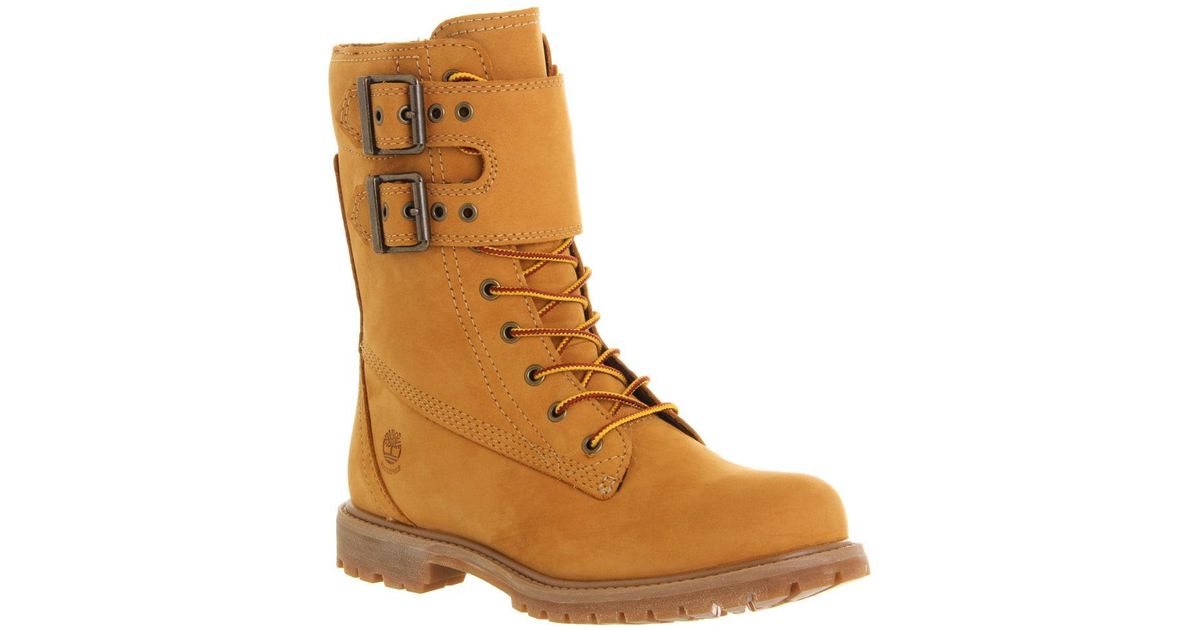 Timberland 6 Inch Premium 8 Inch Double Strap Boots in Brown | Lyst