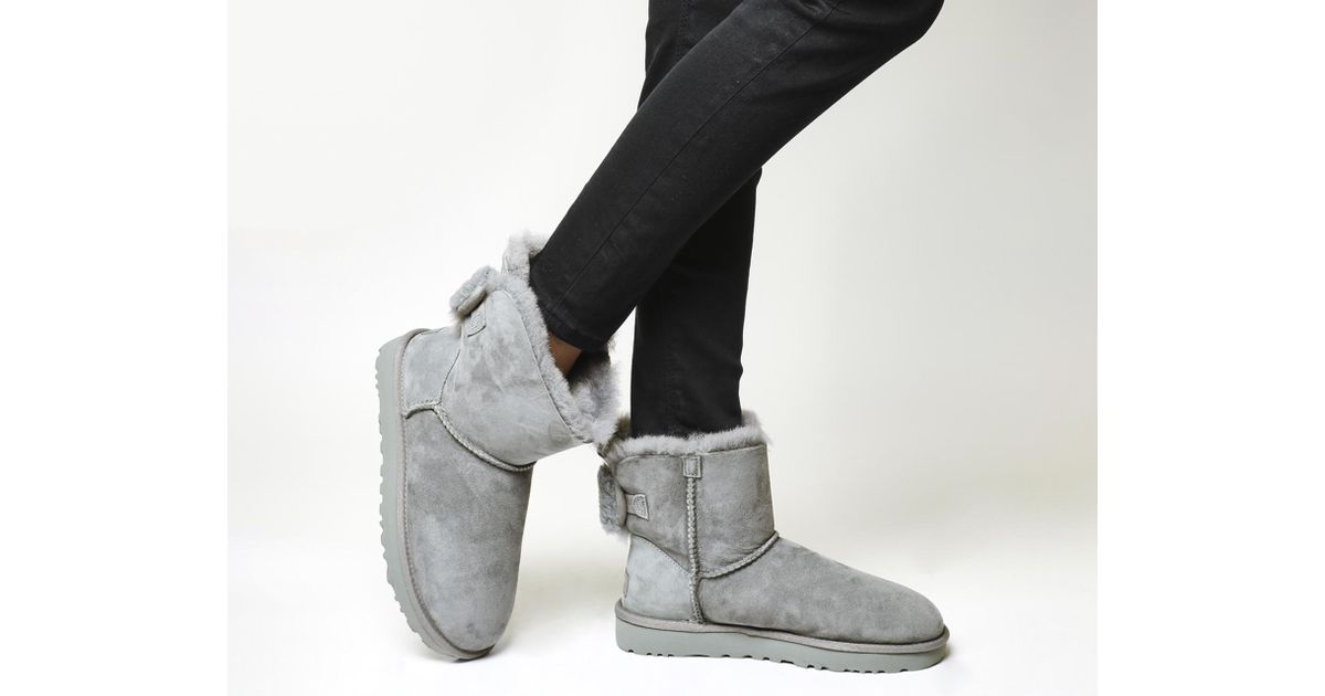 UGG Suede Arielle Bow Boots in Gray - Lyst