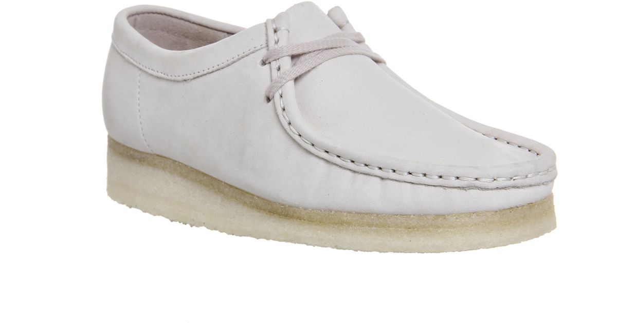 white leather wallabees