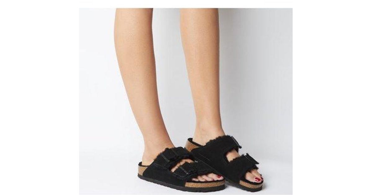 birkenstock arizona sheepskin black