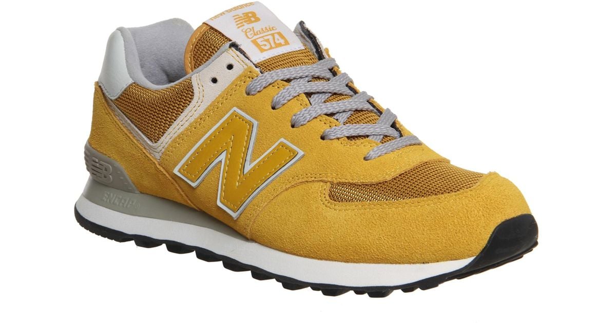 New Balance M574 in Mustard (Yellow 