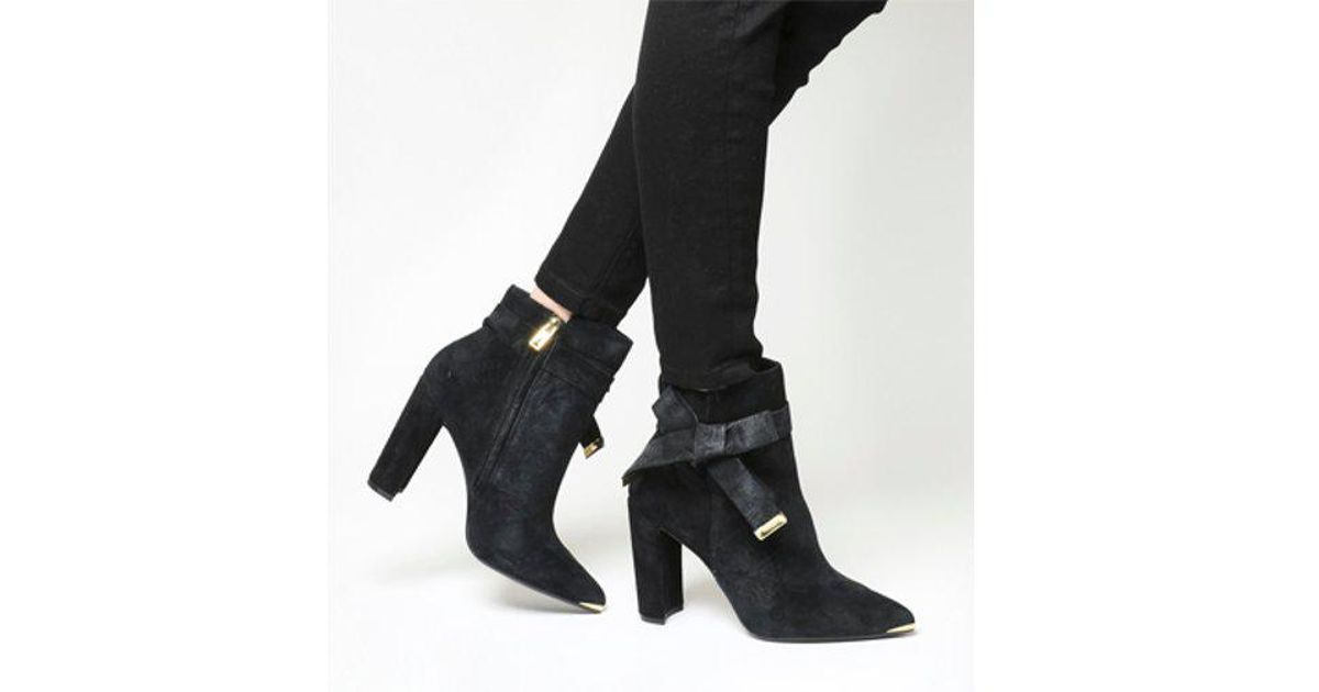 Ted Baker Suede Sailly Bow Ankle Boots in Black - Lyst