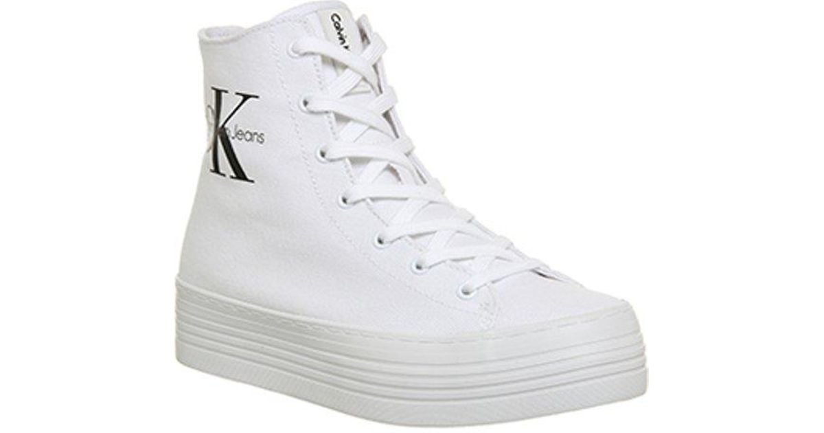 calvin klein high top trainers womens