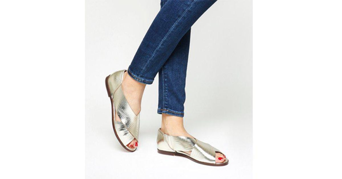 office gold flat sandals