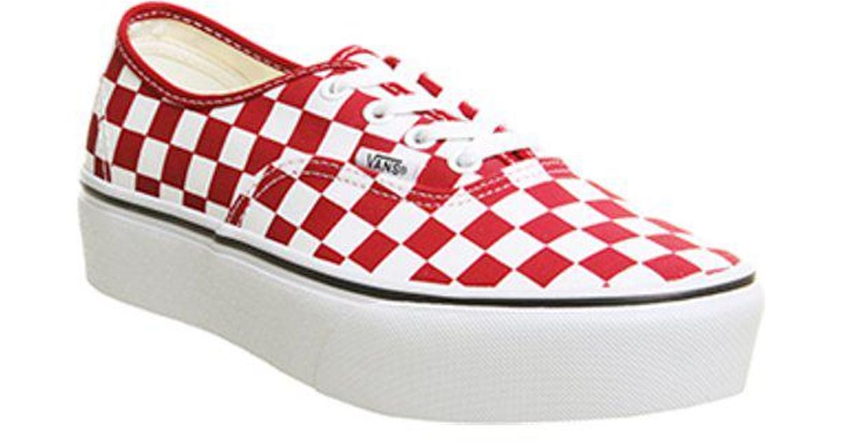 Vans Canvas Checked Authentic 44 Dx Sneakers in og Red 