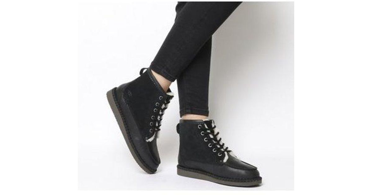 UGG Wool Quinlin Lace Up in Black - Lyst