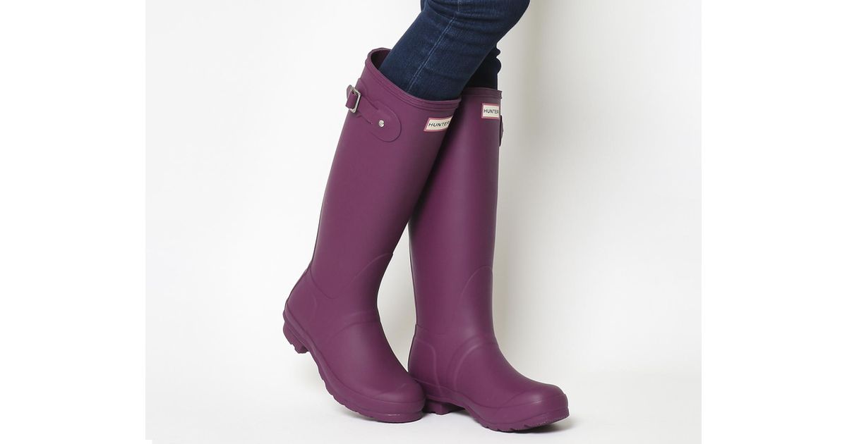 purple hunter wellies