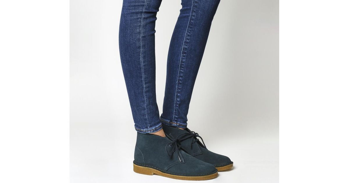 clarks navy blue boots