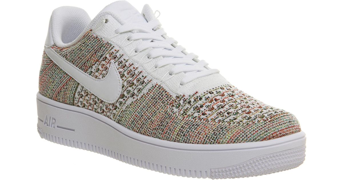 Nike Leather Air Force 1 Low Flyknit Trainers in Yellow - Lyst