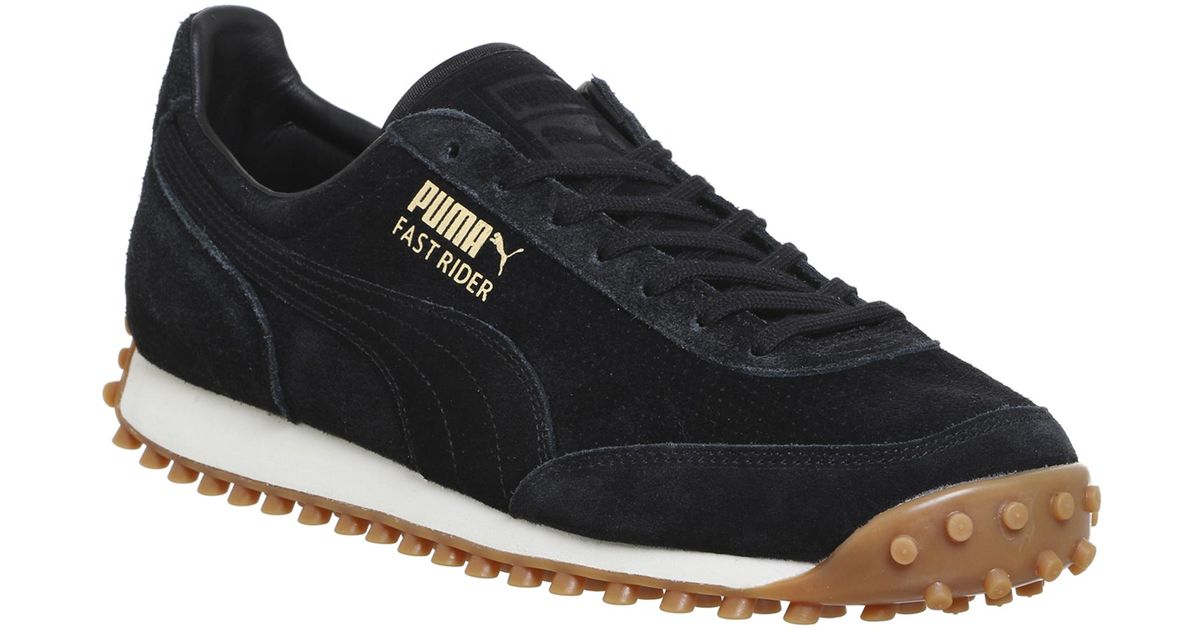 PUMA Suede Fast Rider Trainers in Black for Men | Lyst