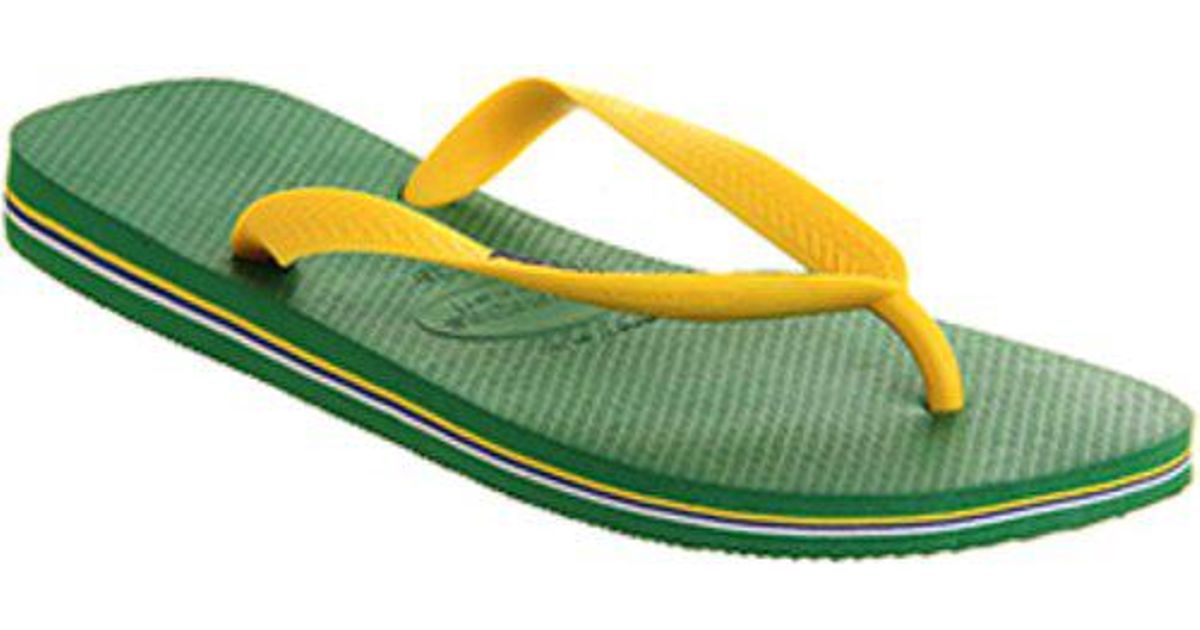 green and yellow havaianas