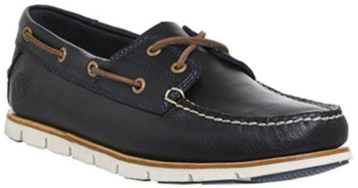 Timberland Leather Tidelands 2 Eye Boat Shoe in Blue for Men - Lyst