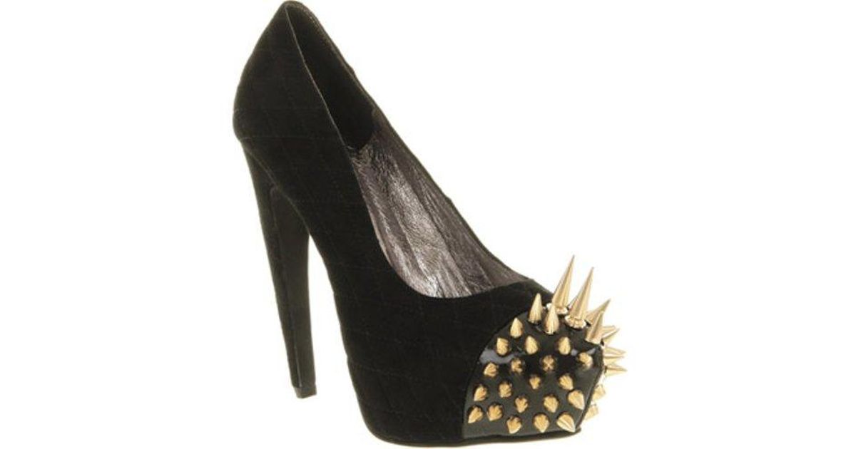 black spiked high heels
