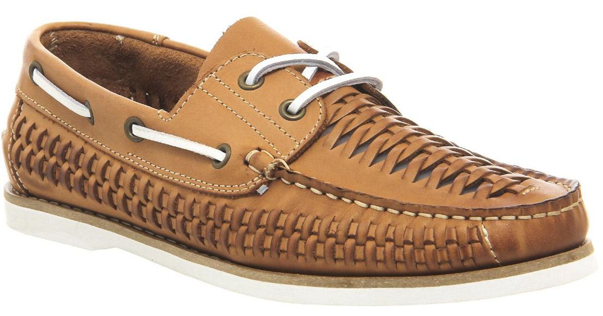 Office Leather Bombastic Woven Boat Shoe in Tan (Brown) for Men - Lyst