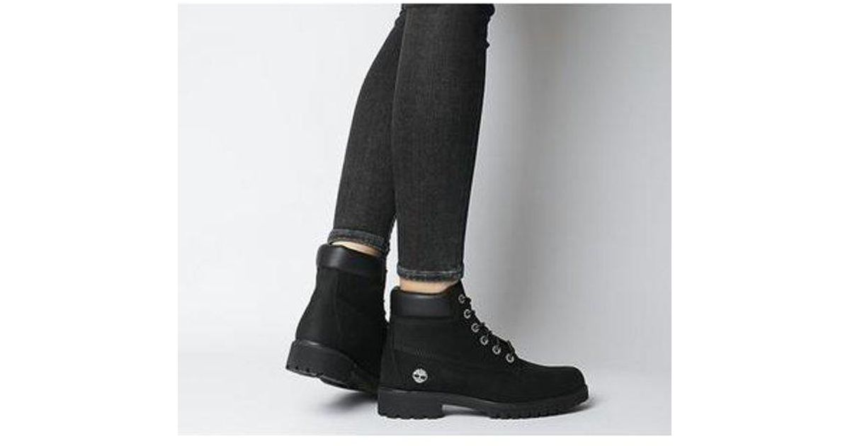 timberland black slim boots