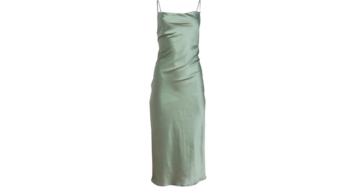 Fleur du Mal Cowl Neck Slip Dress in Green | Lyst