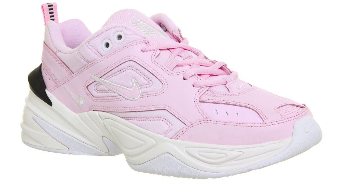 nike m2k tekno trainers in black and pink