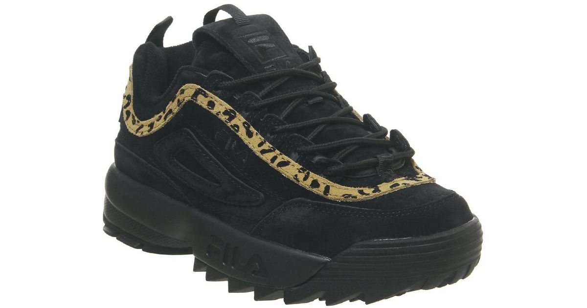 fila disruptor ii trainers black leopard