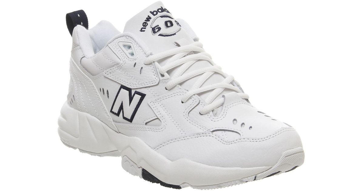 new balance white & navy 608 trainers