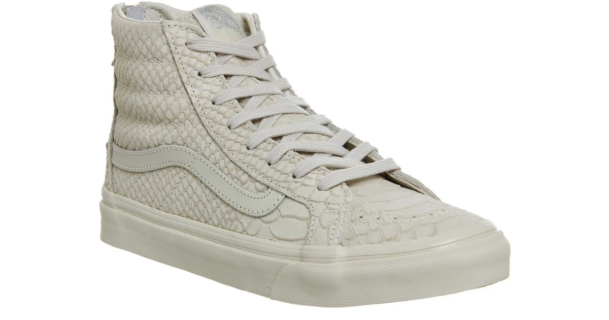 vans sk8 hi slim khaki hi top trainers