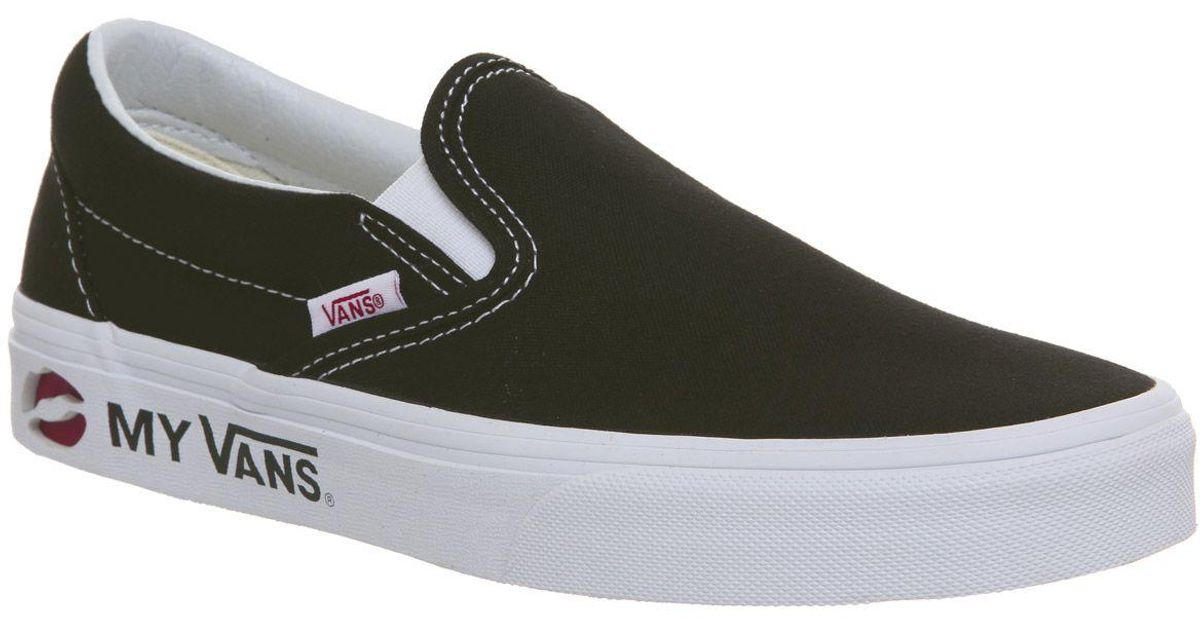 vans classic black slip on trainers