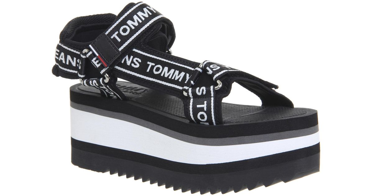 black tommy hilfiger sandals
