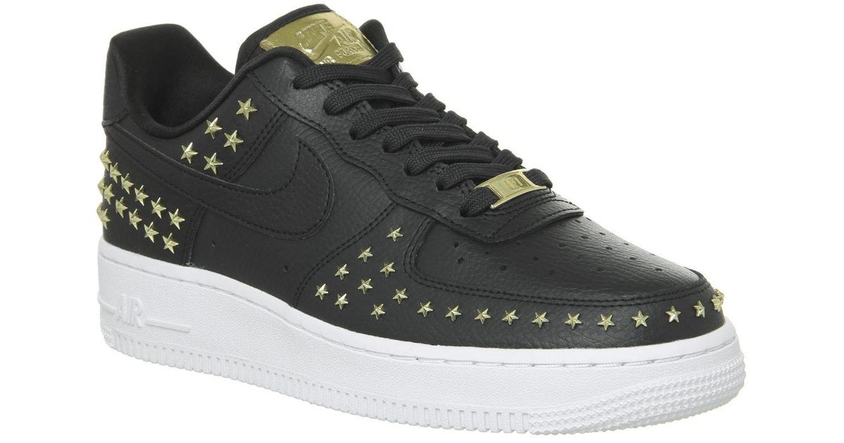 nike air force 1 07 trainers oil grey white star stud