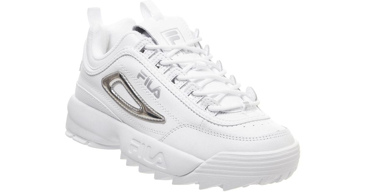 fila trainers silver