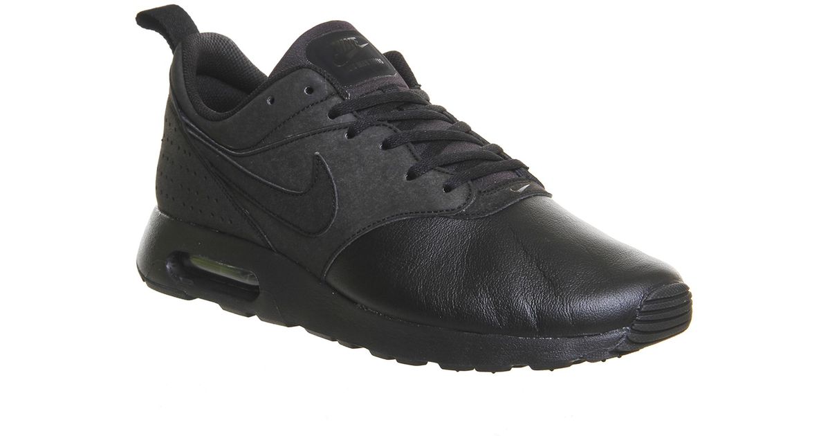 Nike Leather Air Max Tavas Low-Top Sneakers in Black ...