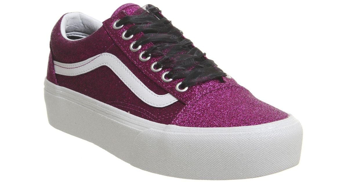 vans old skool platform glitter