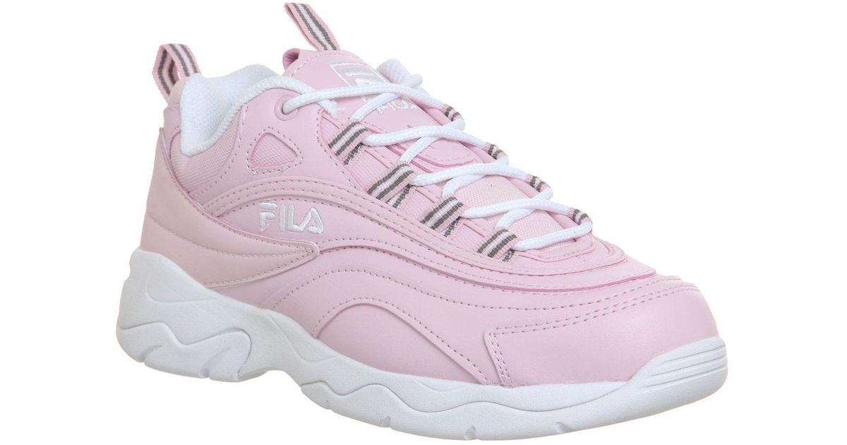 Fila Leather Ray Trainers in Chalk Pink 