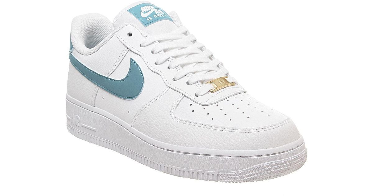 Air Force 1 07 Trainers in White Teal 