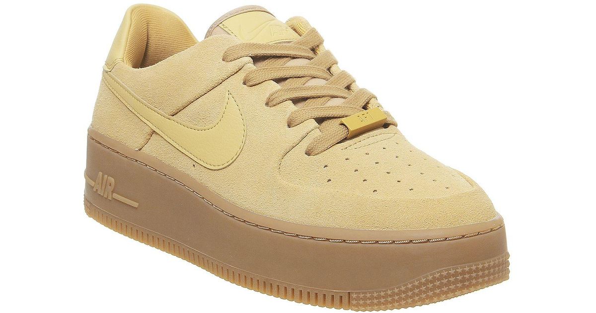 nike yellow air force 1 sage trainers