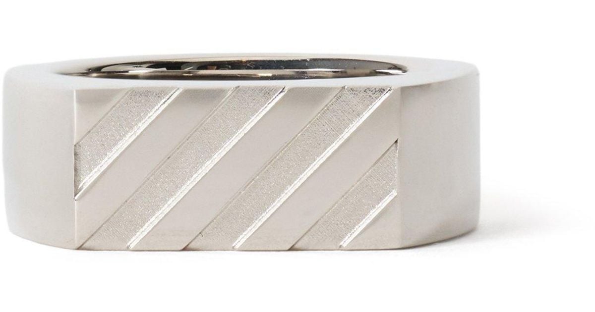 Off-White c/o Virgil Abloh Diag Ring in White for Men | Lyst