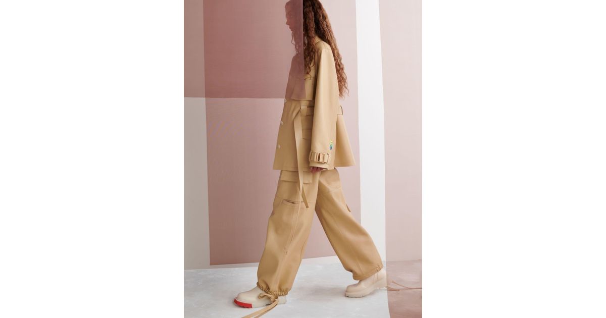Off-White c/o Virgil Abloh Cargo Leather Pants Camel | Lyst