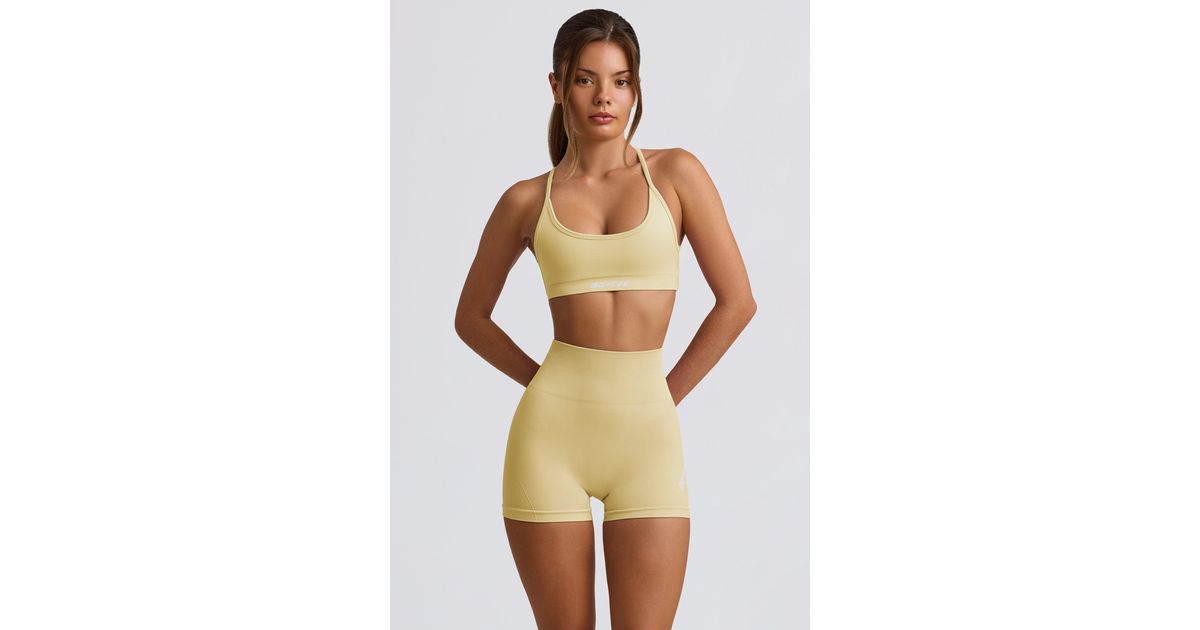 BO+TEE Super Sculpt Seamless Mini Shorts in Yellow | Lyst UK
