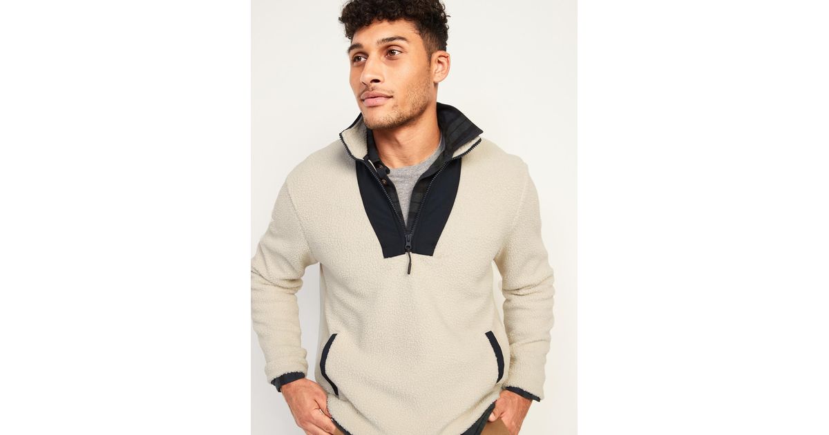 Download Old Navy Fleece Cozy Sherpa Half-zip Mock-neck Sweatshirt ...