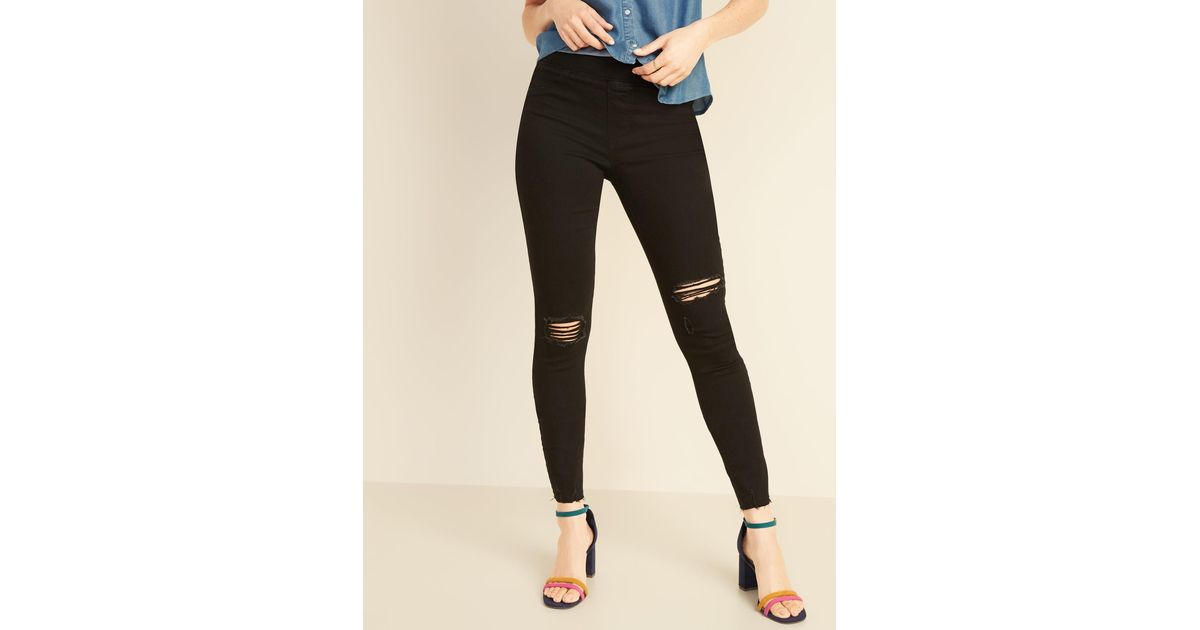 distressed rockstar jeggings black