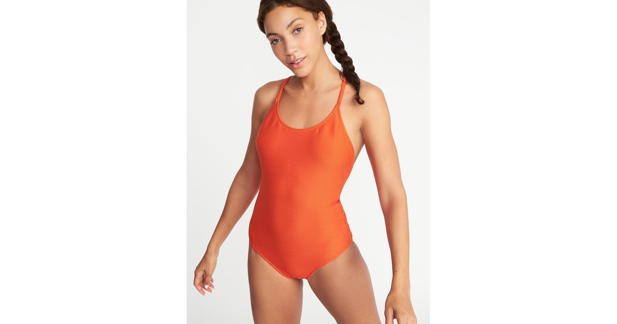 old navy striped swimsuit