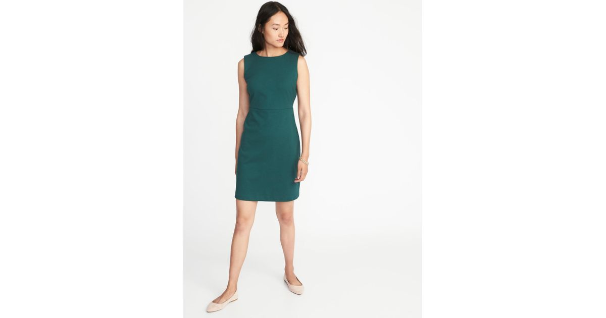 sleeveless ponte knit sheath dress