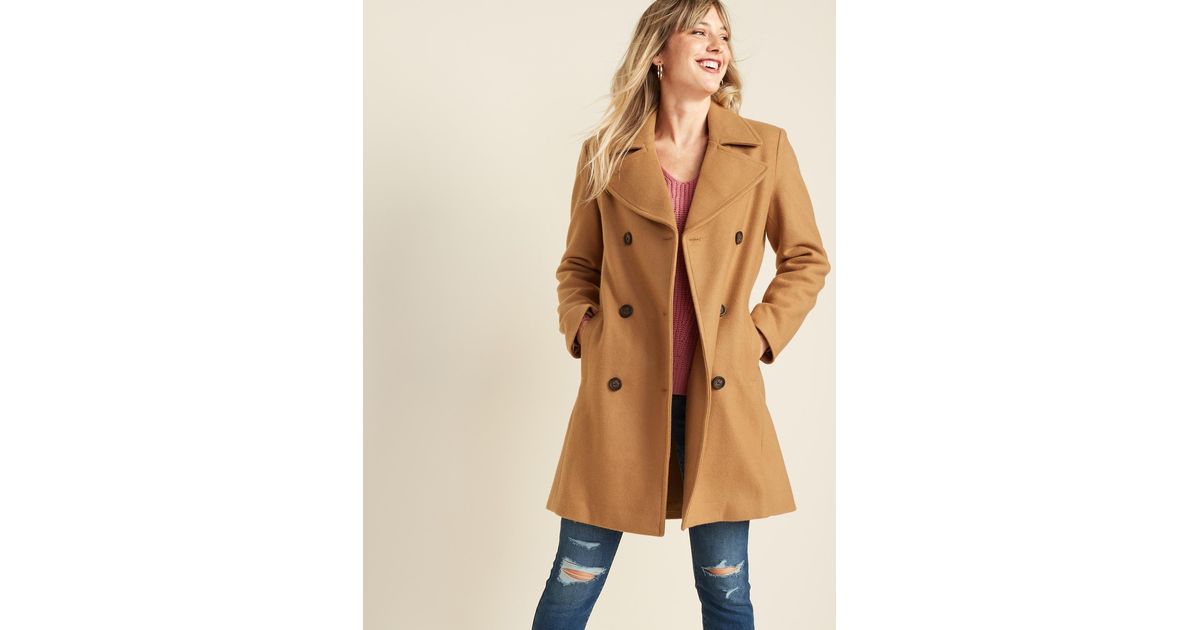 Old Navy Camel Pea Coat 58 Off, Old Navy Brown Trench Coat