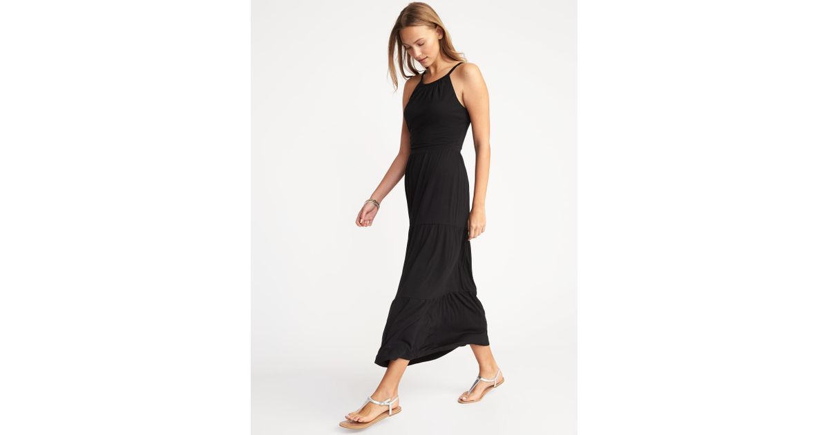 high neck waist defined maxi dress
