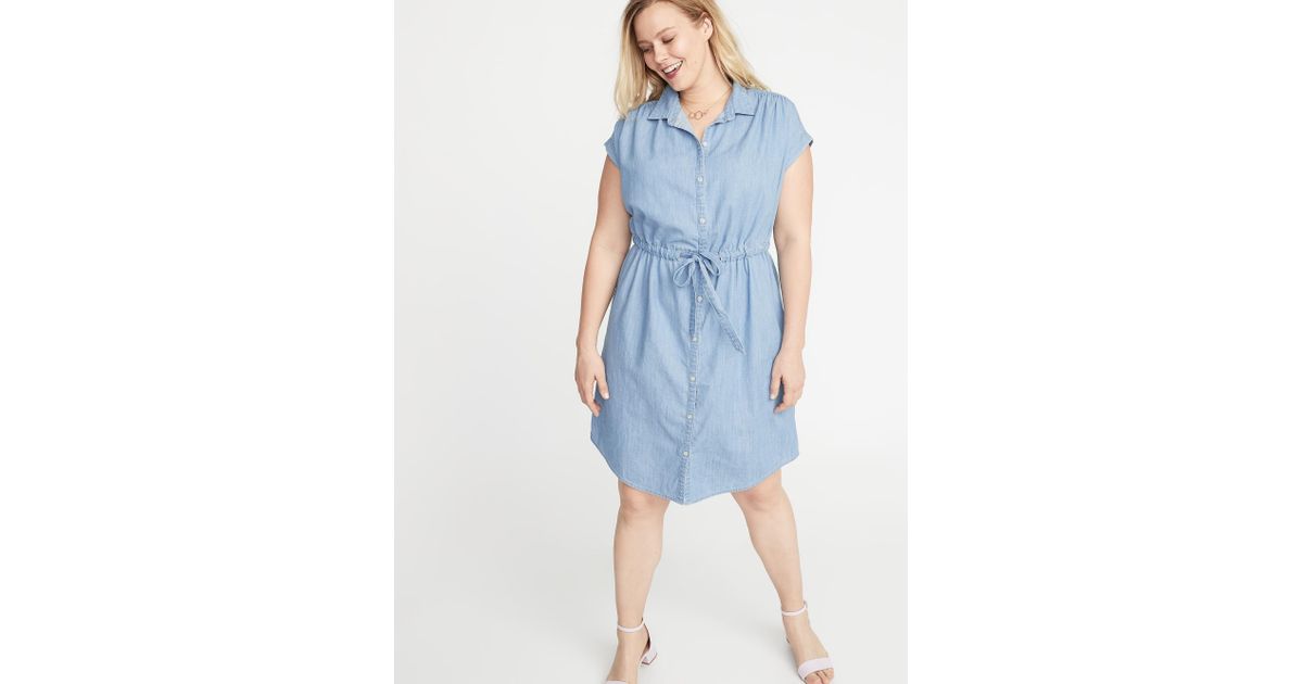 plus size chambray shirt dress