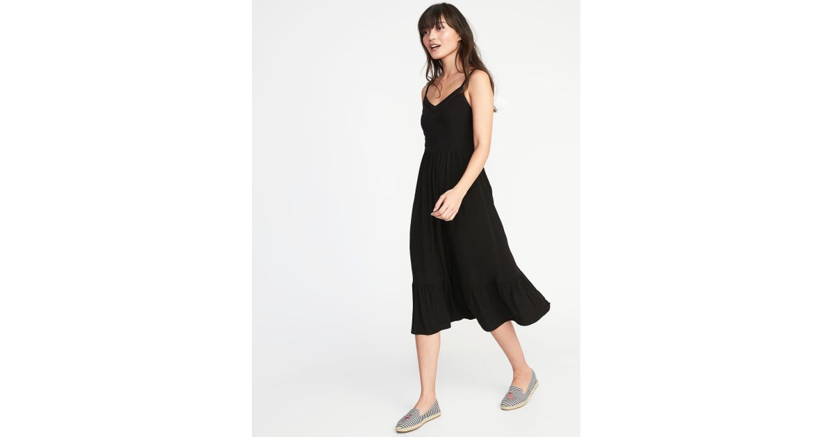 old navy black midi dress