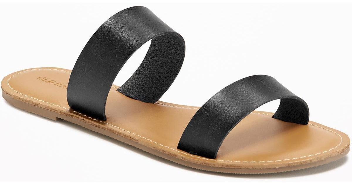 black 2 strap sandals