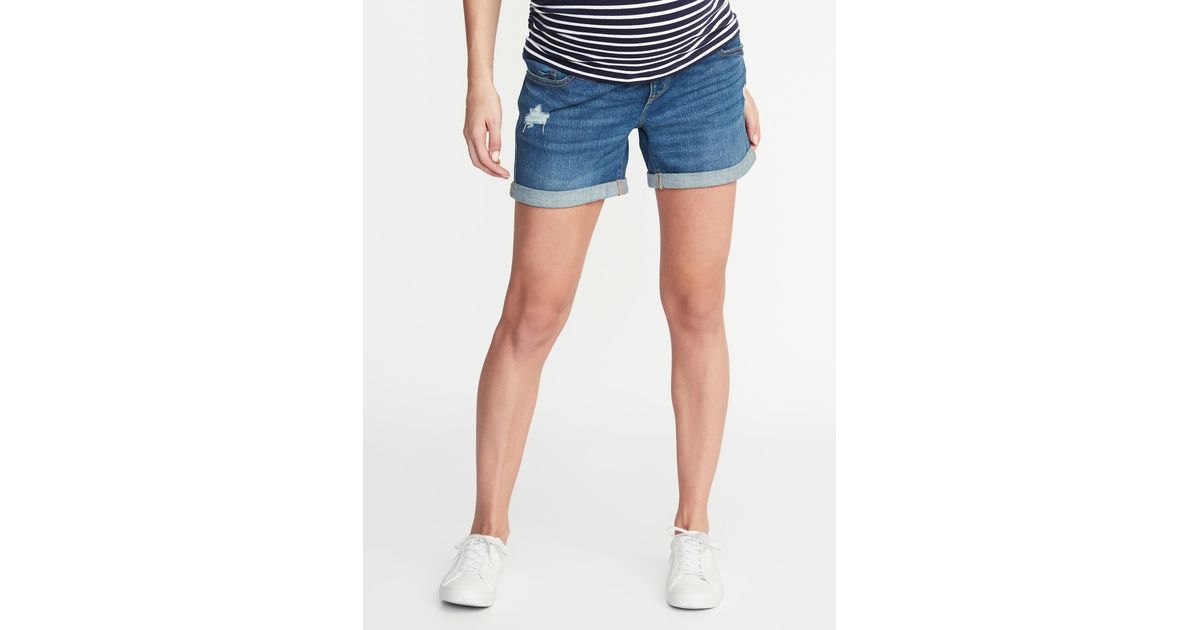 old navy maternity jean shorts