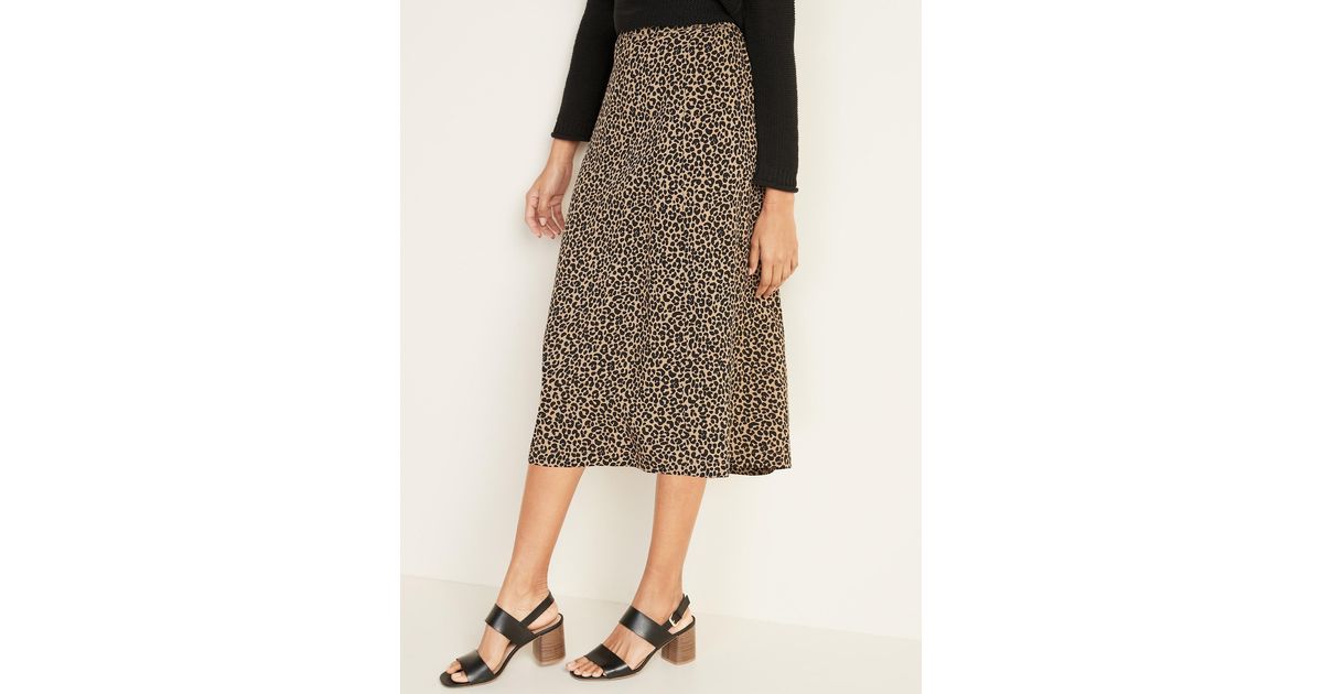 leopard midi skirt old navy