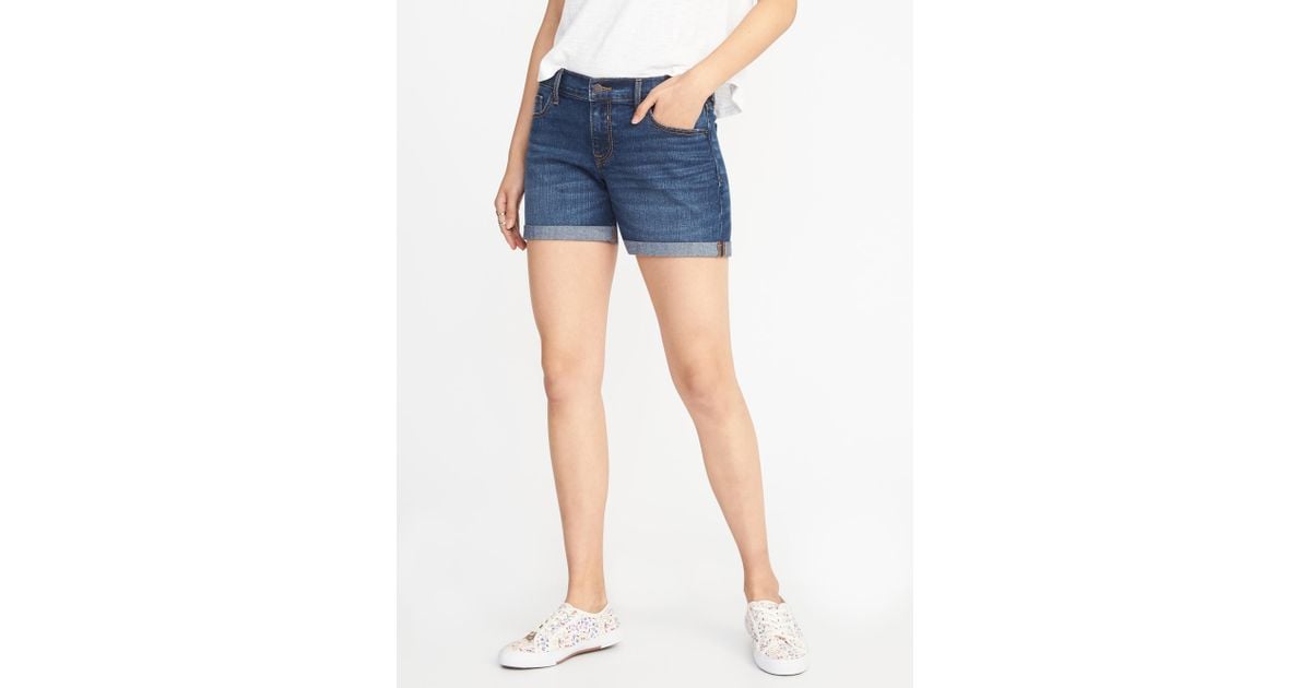 high waisted midi shorts